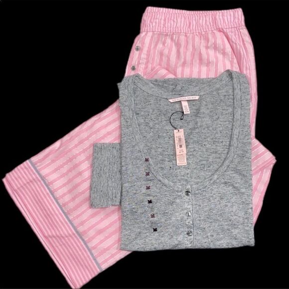 Victorias Secret Dreamer Flannel pants and Henley top pajama set - Picture 2 of 3